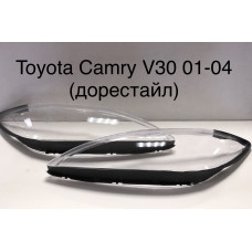 Стекло фары Toyota Camry V30 01-04, левое и правое